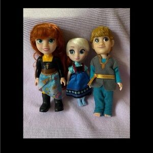 Disney frozen princess ELSA & ANNA & Kristoff 6”  mini Toddler  DOLLS lot  5”-6”